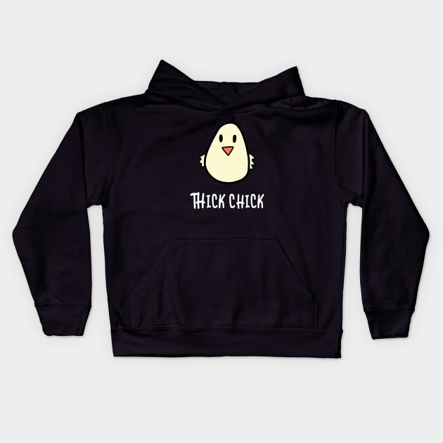 Thick Chick Funny Body Positivity Women Kids Hoodie by Foxxy Merch